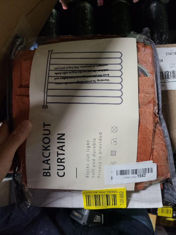 Photo 1 of 100% Blackout Shield Linen Blackout Curtains for Bedroom, Thermal Insulated Curtains 63 Inch Length 2 Panels Set, Grommet Drapes for Living Room, 50” W x 63” L, Orange