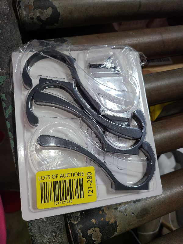 Photo 1 of 4 Pack Large Heavy Duty Wall Hooks - Black Metal Coat & Bag Hooks, Screw In, Mounted, Holds Coats, Backpacks, Purses