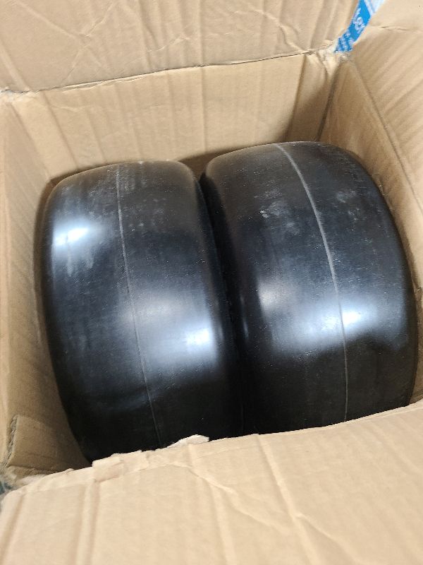 Photo 1 of 13x6.50-6 Flat Free Lawn Mower Tire and WheelWith 3/4" & 5/8" Bearing, 4"-7.2" Centered Hub, 13x6.50-6 Zero Turn Mower Front Tires Compatible with Commercial Grade Lawn, Garden Turf by Cenipar