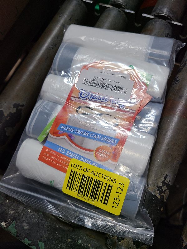 Photo 1 of 1.3 Gallon 100 Counts (fit 1.3-1.5 Gal) Mini Drawstring Trash Bags Garbage Bags by RayPard, 4-5L Small Plastic Trash Can Liner fit 1,1.2-1.5 Gal Waste Basket for Home Office Kitchen Bathroom, White