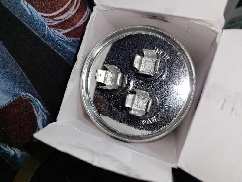 Photo 1 of [Upgraded 2025] Canamax 45+10 uf ± 5% MFD 370 Or 440V Round Run Capacitor - Compatible with Air Conditioner 50/60Hz for AC Motor Run or Fan Start and Cool or Heat Pump Air Conditioner