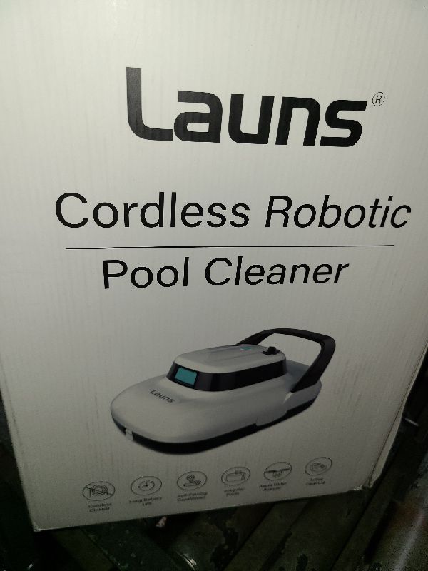 Photo 1 of (2025 Upgrade) Launs S1 Cordless Robotic Pool Cleaner, Dual Motors & Suction Ports Automatic Pool Vacuum Robot Lasts up to 90 Min, Self-Parking Ideal for Above Ground Pools (New)