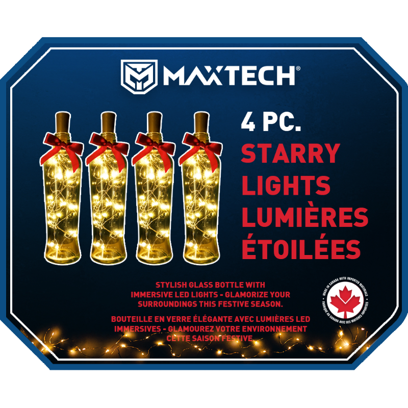 Photo 1 of 4 Pack Starry Lights - Glass Bottle with String Lights - on Off Switch. Decorative - DIY Indoor/Outdoor use. Christmas Party,Xmas,Halloween,Weddings, Birthdays, Holiday Room Decoration