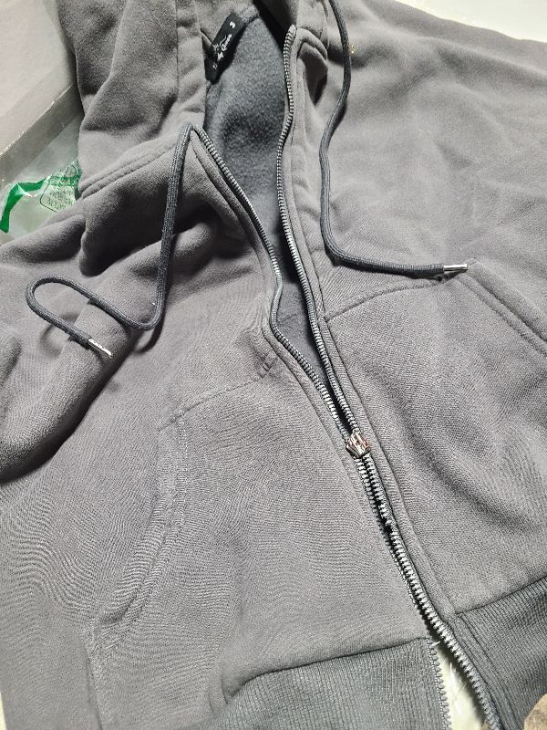 Photo 1 of Trendy Queen Zip Up Hoodies For Women Oversized Sweatshirts Fall Fashion Outfits 2025 Cropped Pullover Sweaters Y2k Fleece Jackets Comfy Gym Tops Teen Girls Clothes DarkGrey M