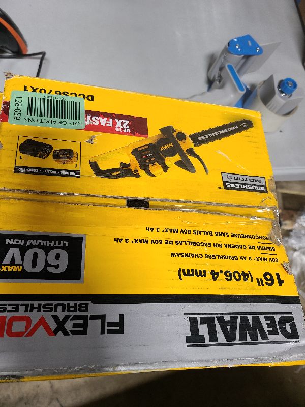 Photo 1 of DEWALT 60V MAX Cordless Chainsaw, 18 in., Tool Only (DCCS672B)