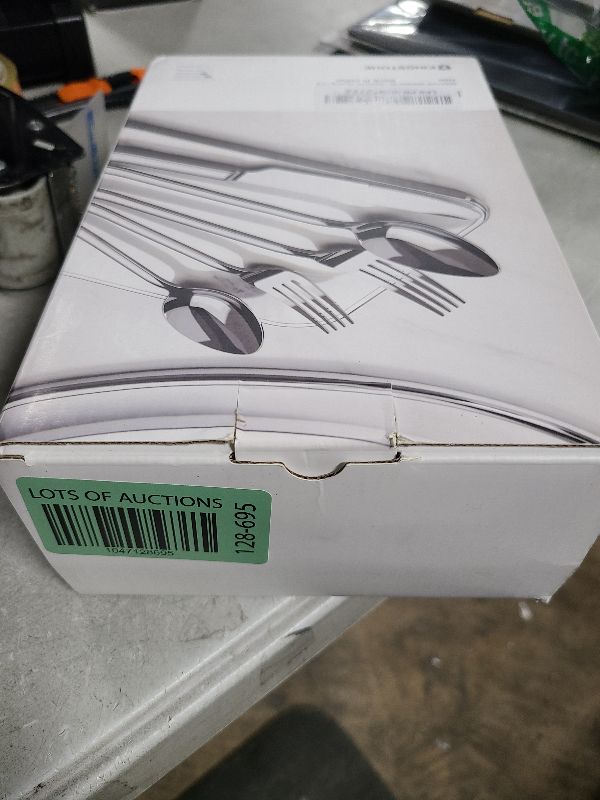 Photo 1 of KINGSTONE Silverware Sets, 60 Piece Flatware Set for 12, 18/10 Stainless Steel Cutlery Set Mirror Polished Modern Design Dishwasher Safe Gold