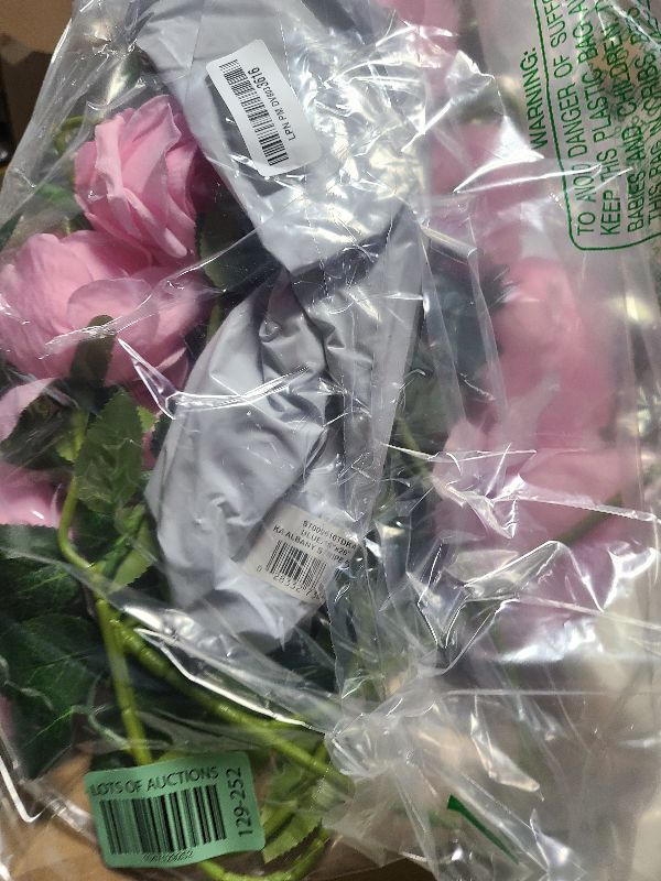 Photo 1 of Waipfaru 12 Pcs Artificial Flowers Fake Silk Pink Roses Bulk, Faux Real Touch Roses Bouquet with Long Stem for Wedding Party Home Decor (Pink)