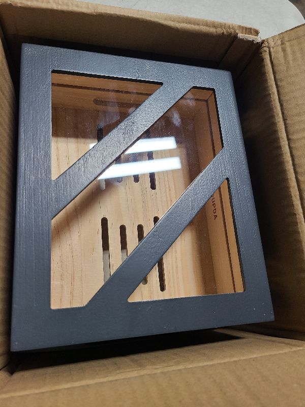 Photo 1 of Handcrafted Cigar Humidor - Glass Top, Hygrometer, Humidifier, Accessory Drawer, Handcrafted Tray - Holds 25-50 Cigars - Ideal for Cigar Aficionados