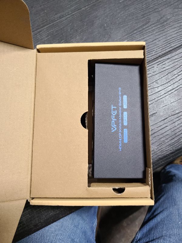 Photo 1 of 8K@60Hz HDMI Displayport KVM Switch 3 Monitors 2 Computers 4K@120Hz Triple Monitor KVM Switches for 2 PC Share 4 USB 3.0 Ports Support Extended & Copy Mode Desktop Controller 12V Adapter Included
