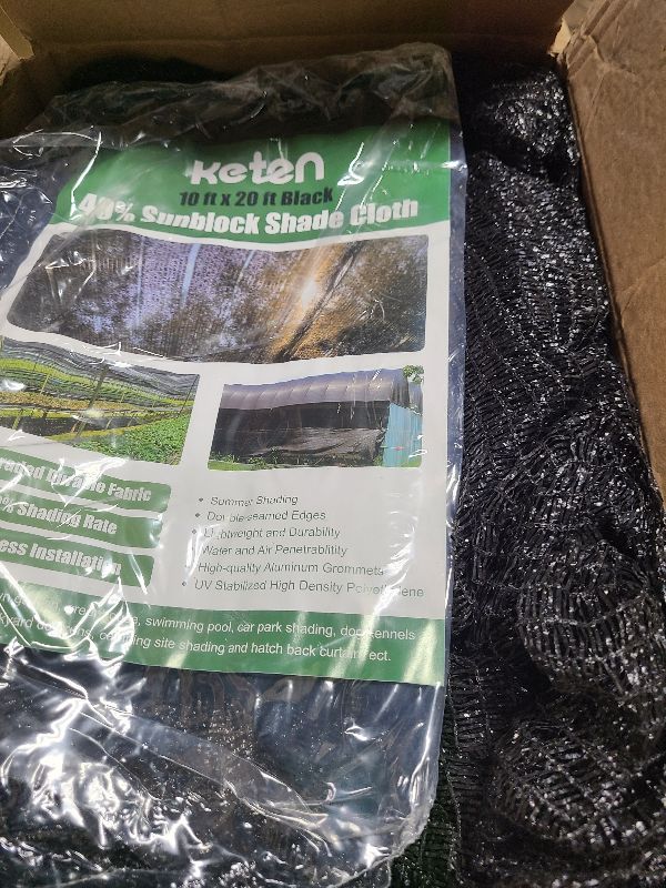 Photo 1 of 40% Garden Shade Cloth, 10x20FT HDPE Mesh Tarp with Upgraded Grommets, UV-Resistant Outdoor Sun Shades for Greenhouse, Garden, Patio Plants, Pergola