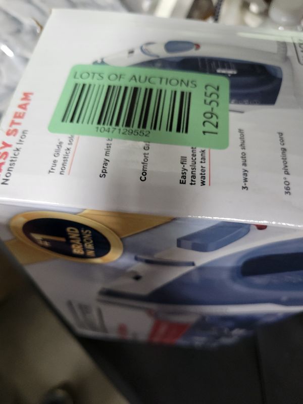 Photo 1 of BLACK+DECKER Easy Steam Compact Iron for Clothes, Automatic Shutoff, Nonstick Plate, Light Weight, 1200 Watts