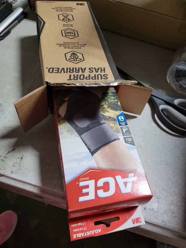 Photo 1 of ACE Brand Deluxe Adjustable Ankle Stabilizer, Firm Stabilizing Support for Weak, Sore or Injured Joints, Adjustable Ankle Brace, Breathable, One Size Fits Most