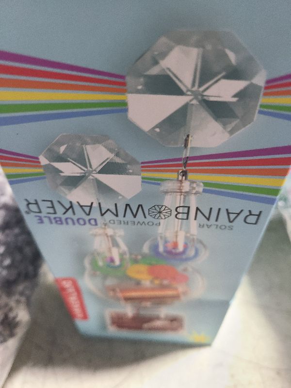 Photo 1 of Kikkerland Solar Powered Rainbow Maker – Prism Suncatcher, Fun Home Window Decor – Unique Gift for Christmas & Birthdays – Double Crystal