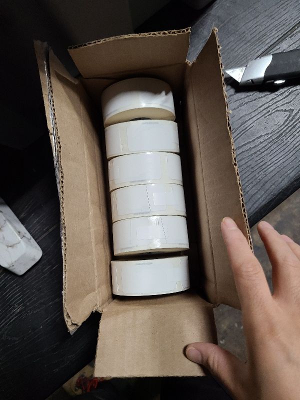 Photo 1 of DYMO Authentic LW Multi-Purpose Labels for LabelWriter Label Printers, White, 1" x 2-1/8", 6 rolls of 500 (3000 Total)