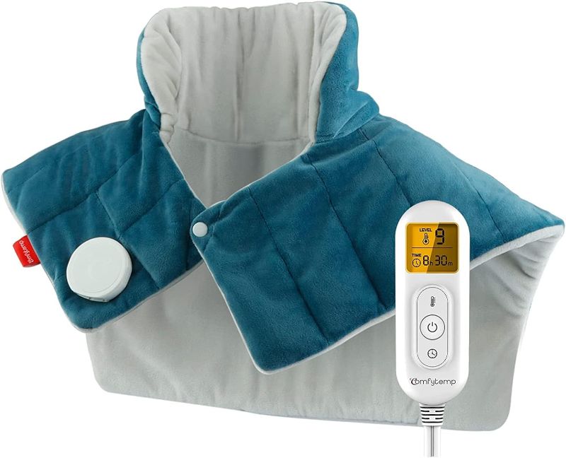 Photo 1 of MORLIDEN Neck Heating Pad Microwavable for Shoulders, Warmer Wrap Microwave Heating Pad for Neck and Shoulders for Pain Relief (Light Blue)