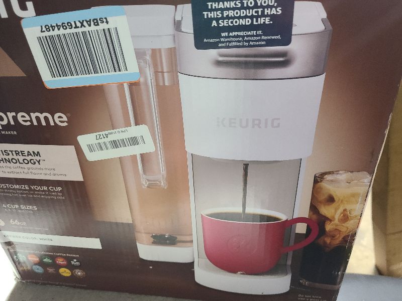 Photo 1 of Keurig K-Supreme Single Serve K-Cup Pod Coffee Maker, MultiStream Technology, 4 Brew Sizes, 66oz Dual-Position Removable Reservoir, White