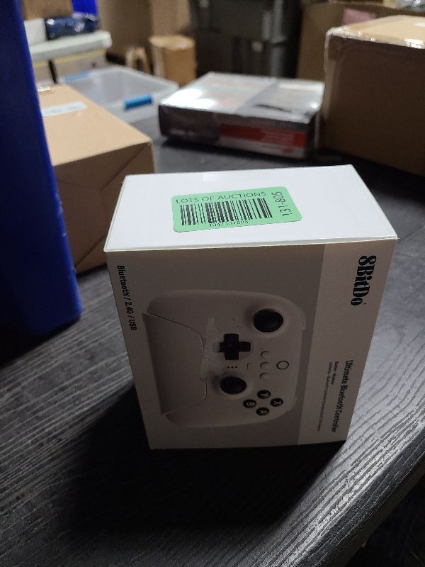 Photo 1 of 8BitDo Ultimate Bluetooth Controller with Charging Dock, Wireless Pro Controller with Hall Effect Sensing Joystick, Compatible with Switch, Windows and Steam Deck (White)