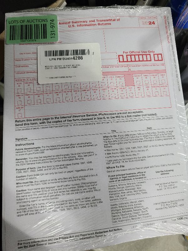 Photo 1 of 1099 NEC Tax Forms 2024, 100 3 Part Tax Forms Kit, Compatible with QuickBooks and Accounting Software, 100 Pack