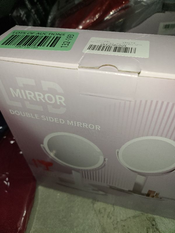 Photo 1 of 7" Lighted Makeup Mirror with Magnification, 1X/10X Magnifying Mirror with Light, Rechargeable Double Sided LED Vanity Mirror, 360° Rotation Light up Mirrors 3 Colors Brightness Adjustable, White