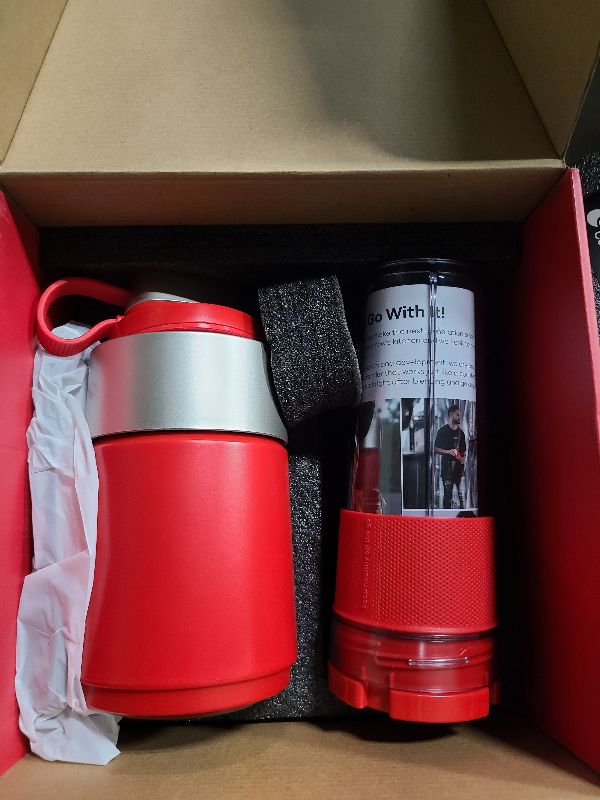 Photo 1 of Cocinare 1100W Personal Blender for Shakes & Smoothies, Portable with 6 Titanium Blades, 16 Oz To-Go Sports Bottle, 500+ Online Recipes, Ideal for Kitchen, Frozen Fruit, Ice, Nuts (Red)
