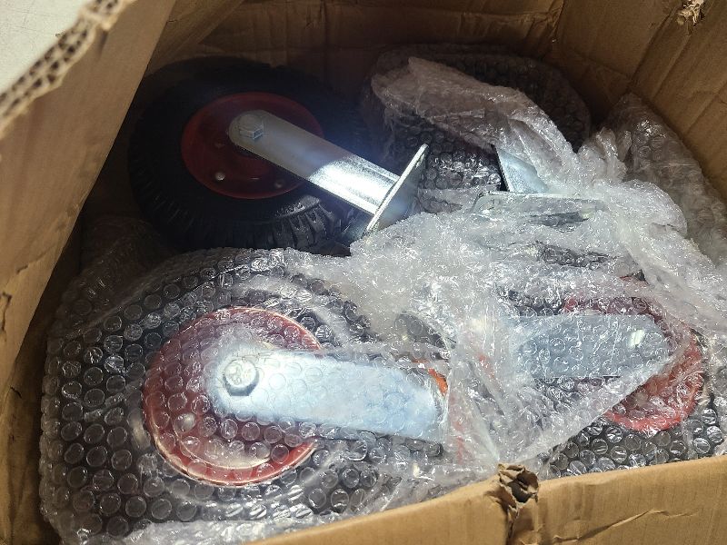 Photo 1 of 8" Caster Wheels For Carts Heavy Duty Casters Set Of 4 (2 Swivel & 2 Fixed) Cart Wheels Large Rubber Castor Wheels Sets 4 With Screws