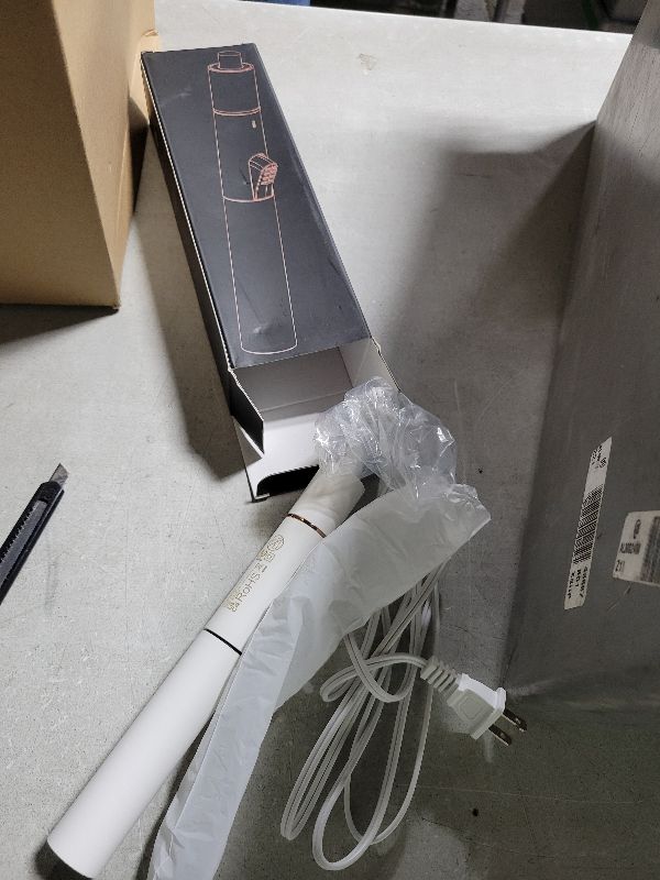 Photo 1 of Atopskins Mini Curling Iron for Short Hair, Dual Voltage Travel Curling Iron 110V-240V, 1 Inch Ceramic Curling Wand, Fast Heating 30s, Compact & Portable with Anti-Scalding Cover & Storage Bag (White)