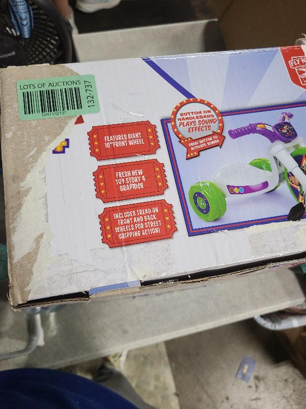 Photo 1 of Fly Wheels Disney Toy Story Ride-On 10" Tricycle with Sounds - Toddler Bike Trike, Ages 18-36M, for Kids 33”-35” Tall - 35 lbs. Weight Limit