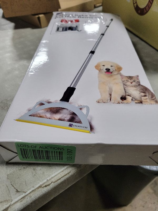 Photo 1 of 60” Adjustable Long Handle Carpet Rake Pet Hair Remover & Wall Clamp, Reusable Large Metal Lint Remover for Embedded Fur Removal from Low Pile Rugs Stairs, Carpet Brush Scraper Dog Cat Hair Remover