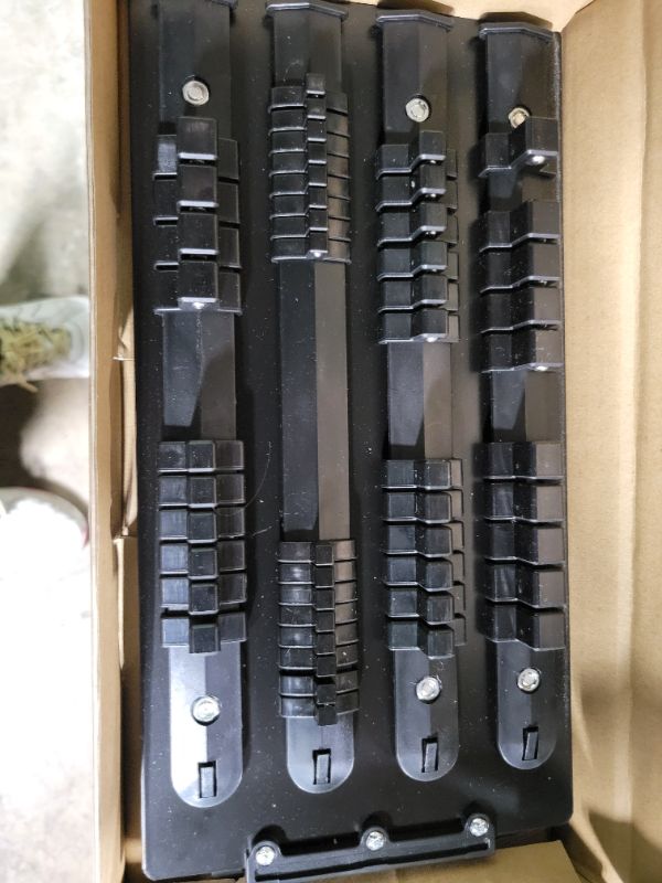 Photo 1 of ALOANES 48-Piece Portable Socket Organizer Steel Tray, Socket Holders with Portable Handle, Heavy Duty Socket Holder Kit, 1/2-inch x 14 Clips, 3/8-inch x 18 Clips, 1/4-inch x 16 Clips(Black)