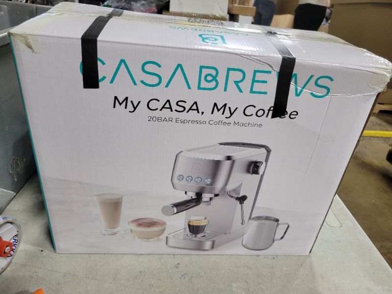 Photo 1 of CASABREWS Espresso Machine 20 Bar, Stainless Steel Coffee Maker with Steam Milk Frother, Espresso Coffee Machine Cappuccino Latte Machine with 49oz Removable Water Tank, Creamy