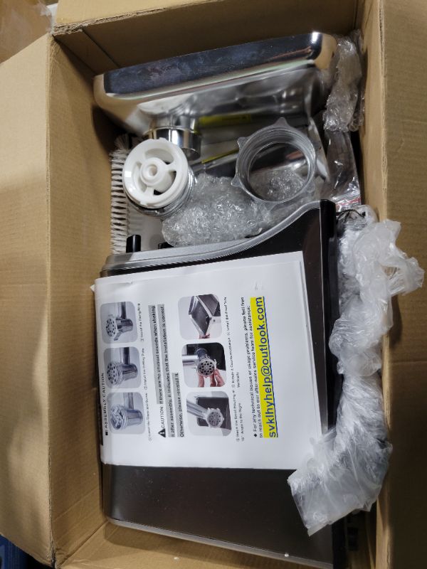 Photo 1 of Electric Meat Grinder: [3500W Advanced Motor] [Ultra-Intelligent Thermal Protection] Upgraded Meat Grinder with 6 PCS Stainless Steel Blades&Grinding Plates, Sausage Stuffer Tubes&Kubbe (Silver)