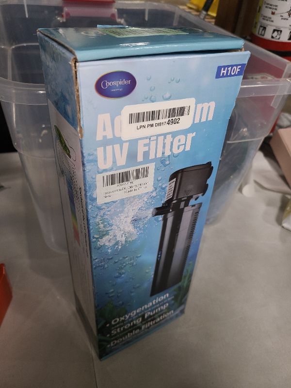 Photo 1 of 600GPH UV Aquarium Filter for 75-300 Gal Tank, Large Fish Turtle Tank Green Water Clean Machine Submersible Canister Filter Powerful Pump Pond Filter for Saltwater Freshwater Crystal Green Killing