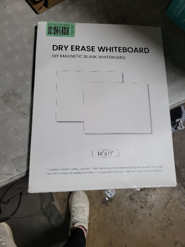 Photo 1 of 2 PCS Magnetic Dry Erase Whiteboard for Fridge, 14"x11" Reuasble & Erasable White Board Sheet for Refrigerator, Freezer - Smooth & Flexible Magnet Blank Notepad for Home, Kitchen Organizer and Planner