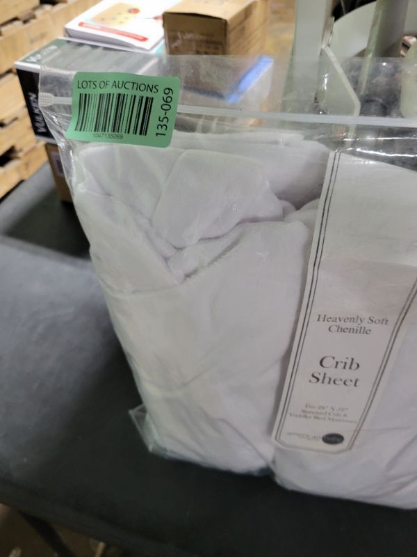 Photo 1 of American Baby Company 2 Pack Heavenly Soft Chenille Fitted Crib Sheet 28" x 52", Warm and Cozy Neutral Chenille Sheet, White, for Boys and Girls, Fits Crib and Toddler Bed mattresses