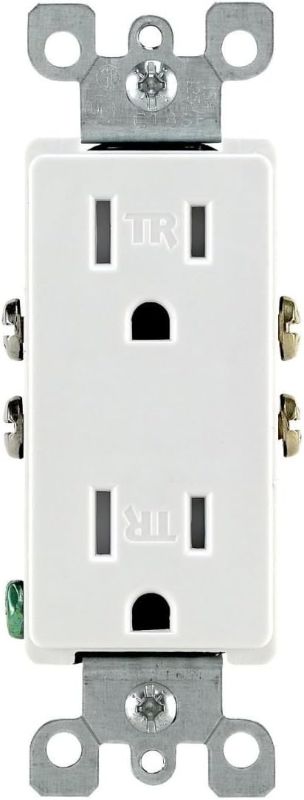 Photo 1 of ELECTECK 5 Pack GFCI Outlet 15 Amp, Outdoor Weather Resistant (WR), Ultra Slim GFI Receptacles with LED Indicator, Ground Fault Circuit Interrupter, Wallplate Included, ETL Listed, White