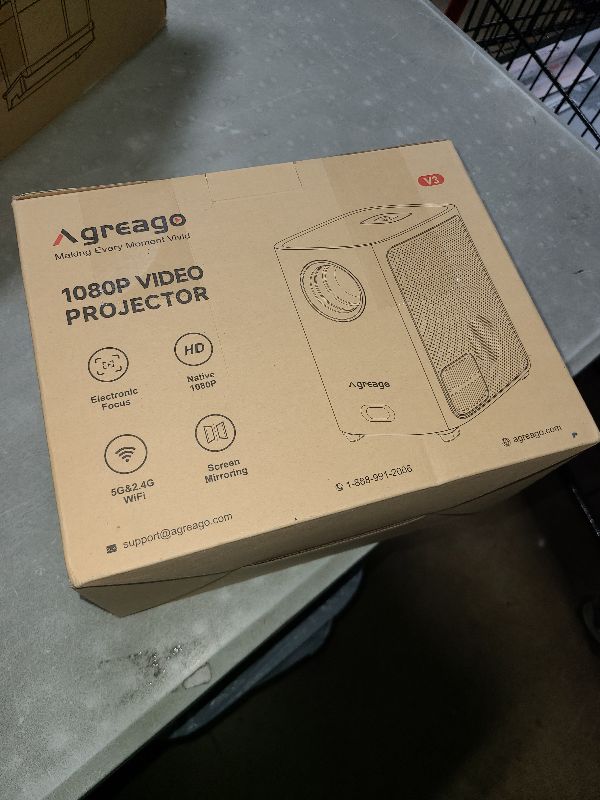 Photo 1 of Agreago 1080P Native Projector With WiFi and Bluetooth - 15000Lumens Portable Mini Electric Focus Projector for Outdoor Movies - Compatible With TV Stick/Android/HDMI/USB