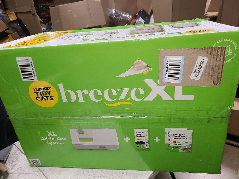 Photo 1 of Purina Tidy Cats Non Clumping Litter System, Breeze XL All-in-One Odor Control & Easy Clean Multi Cat Box - 18 lb. Box