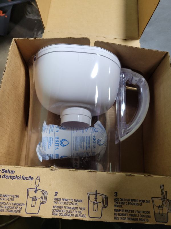 Photo 1 of Brita Large Water Filter Pitcher for Tap and Drinking Water, Includes 1 Standard Filter, BPA-Free, Lasts Two Months, 10-Cup Capacity, Bright White