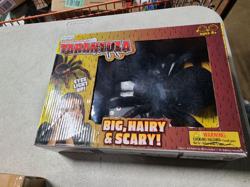 Photo 1 of ArtCreativity Remote Control Spider, Includes 1 Tarantula & 1 Controller, Spooky RC Spider Prank Toy with 8 Individually Moving Legs, Furry Texture, and Light Up Eyes, Great Halloween Toy for Kids
