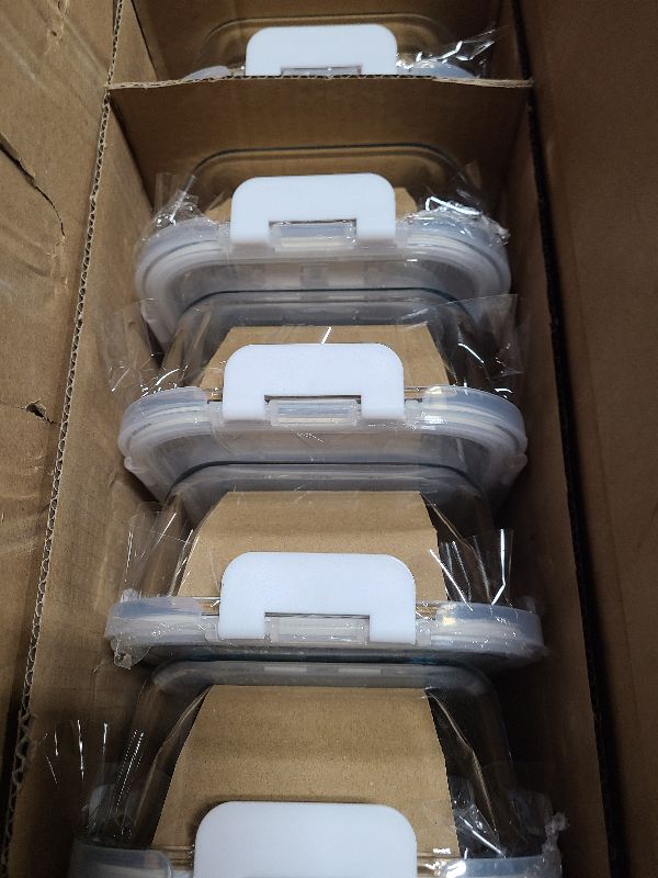 Photo 1 of [10-Pack]Glass Meal Prep Containers with Lids, MCIRCO Glass Food Storage Containers with Snap Locking Lids, Airtight Lunch Containers, Microwave, Oven, Freezer and Dishwasher, White