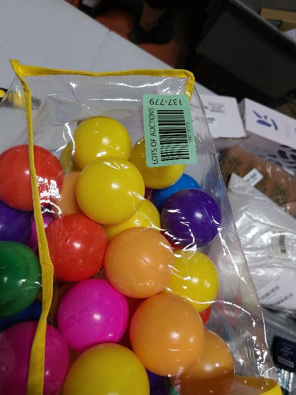Photo 1 of Hovenlay Ball Pit Balls Phthalate Free BPA Free Crush Proof Plastic - 7 Bright Colors in Reusable Play Toys for Kids with Storage Bag