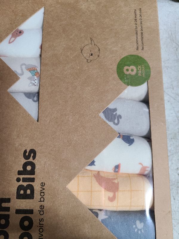 Photo 1 of 8-Pack Organic Baby Bibs for Boys, Girls - Soft Cotton Drooling and Teething Bibs for Baby Girl & Boy, Extra Absorbent, Easy To Clean & Put On for Toddler, Newborn, Infant 0-24 Months (Pets & Paws)