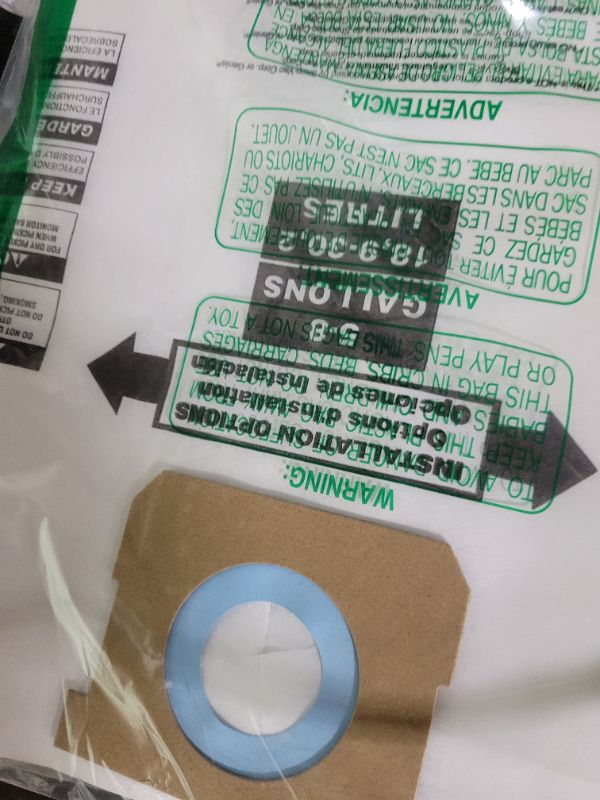 Photo 1 of 5 Pack Replacement Filter Bags 5-8 Gallon for Shop Vac Vacuum Type E - 9066100 90661 906-61, White