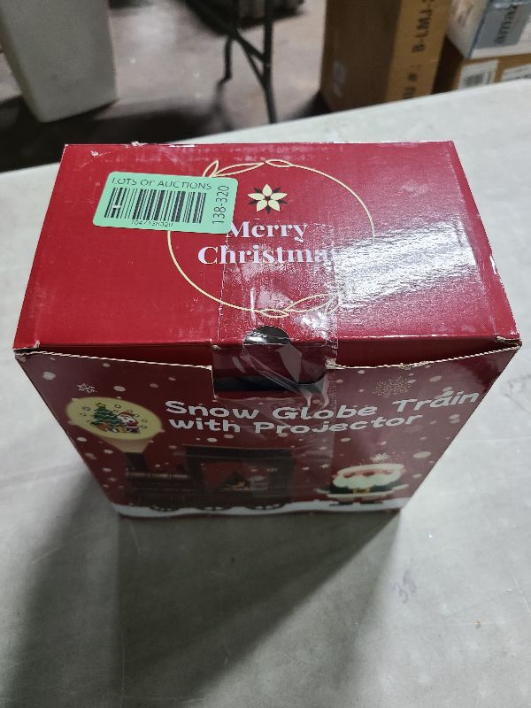 Photo 1 of Christmas Snow Globe Lantern with Santa Cute Dog Projection Vintage Train Lighted Snow Globe Musical Water Globe Lantern Swirling Glitter Decoration for Christmas Home Holiday Decor(Santa Train)