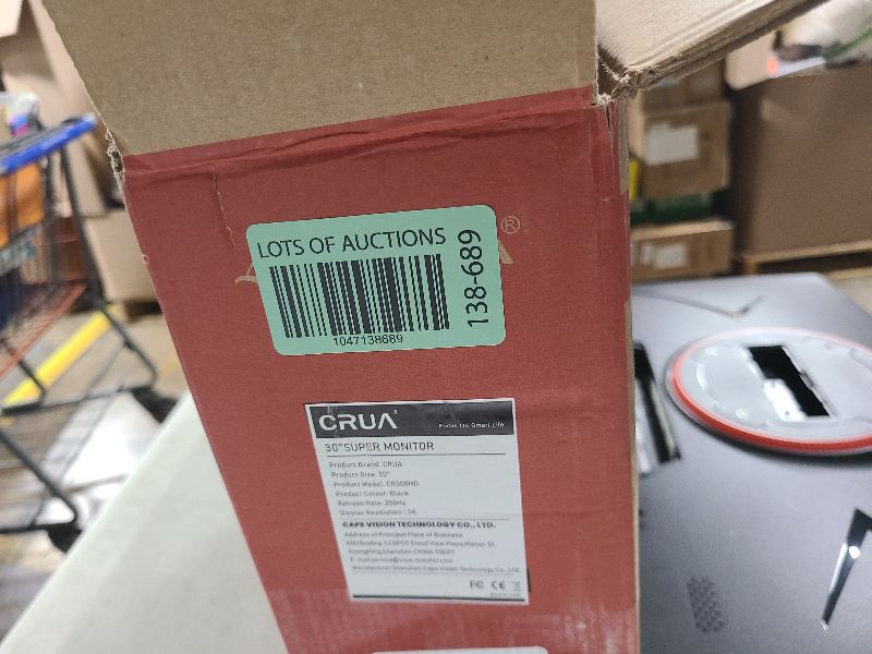 Photo 1 of CRUA 30" Curved Gaming Monitor, 165Hz/200Hz Computer Monitor, WFHD(2560 * 1080P) 1500R VA Screen, 120% sRGB PC Monitors Support AMD FreeSync, Wall Mount Install(HDMI, DP)- Black