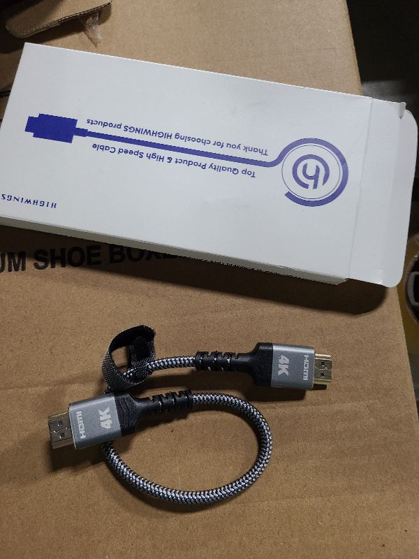 Photo 1 of Highwings 4K High Speed HDMI Cable 1M/3.3FT, 4k@60Hz 18Gbps HDMI Braided HDMI Cord 30AWG 4K@60Hz Compatible HDR, HDCP 2.2,Video UHD 2160p,HD 1080p,3D PS 3 4 PC Blu-ray ect