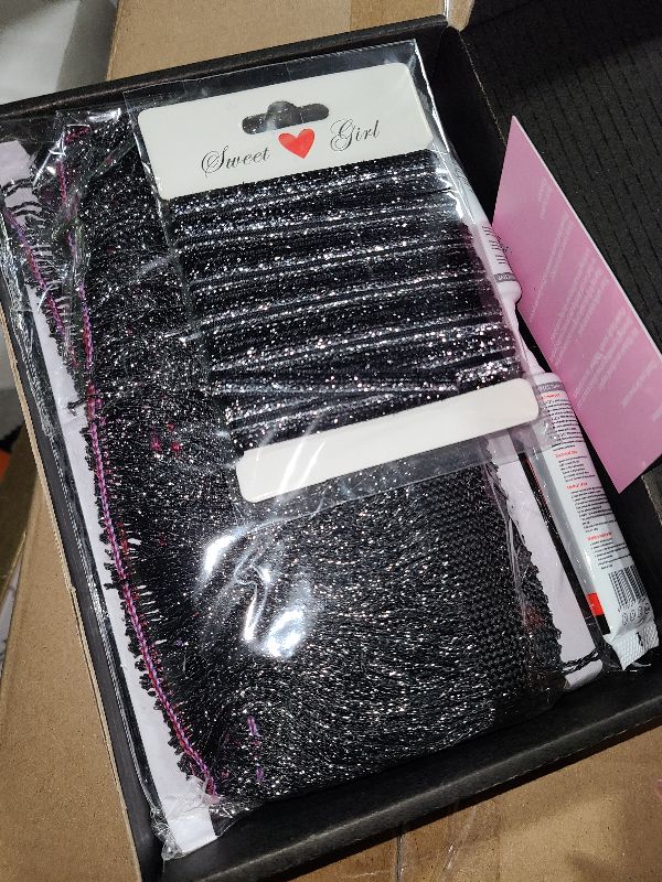 Photo 1 of Yhsheen Black Glittery Fringes, 5 Yards X 4 Inch Fringe Trim with B7000 Glue, Tassels Trim for Crafts Sewing Fringe Trim by The Yard for Clothing Curtain