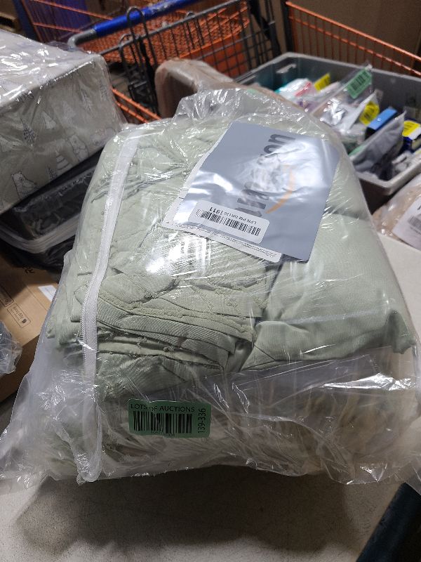 Photo 1 of akkialla Full Size Comforter Set 7 Pieces,Green Boho Tufted Bedding Comforter Sets in Full Size for All Seasons,Bed in a Bag with Comforter,Flat Sheet,Fitted Sheet,Pillowcases and Shams(Green,Full)
