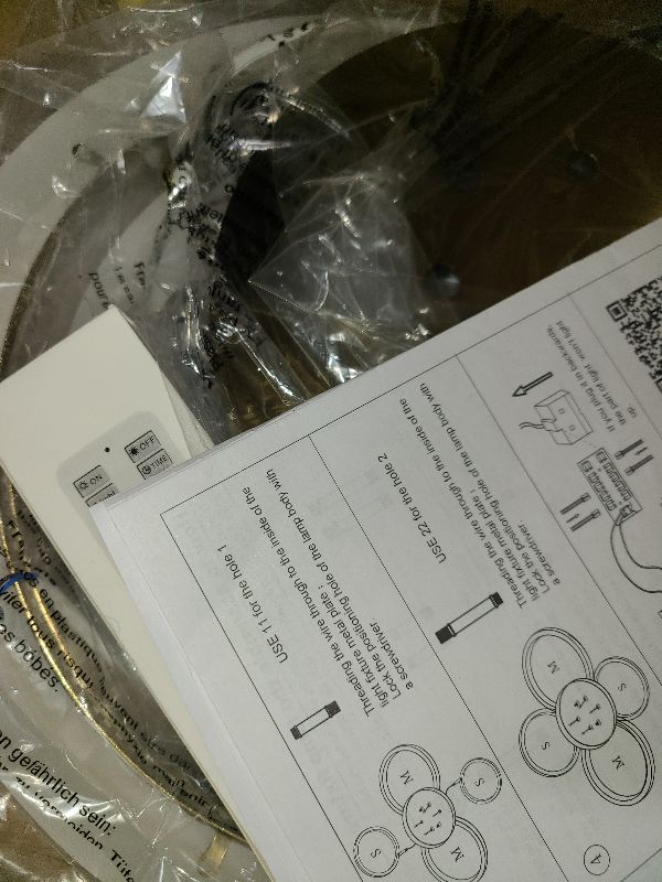 Photo 1 of Vloitgol Modern LED Ceiling Light, 4 Rings LED Dimmable Flush Mount Ceiling Light with Remote Control, Gold Close to Ceiling Lamp for Kitchen Living Room Bedroom Laundry Room Ceiling Lighting Fixture