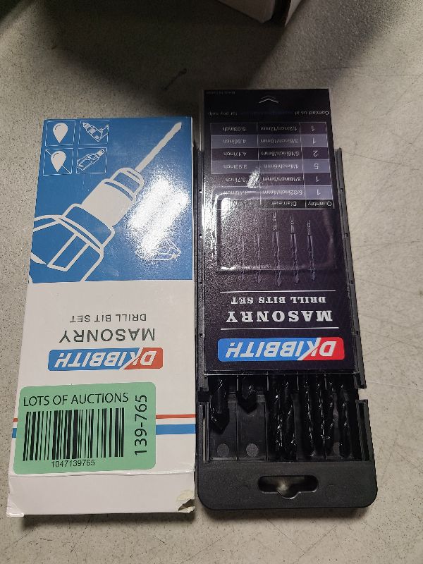 Photo 1 of 11-pc Masonry Drill Bits Carbide Concrete Drill Bit Set for Stone Tile Brick Ceramic Glass Metal Sheet Plastic and Wood, Quick Change 1/4" Hex Shank, Size 5/32” 3/16" 1/4" 5/16" 3/8" 1/2" with Case